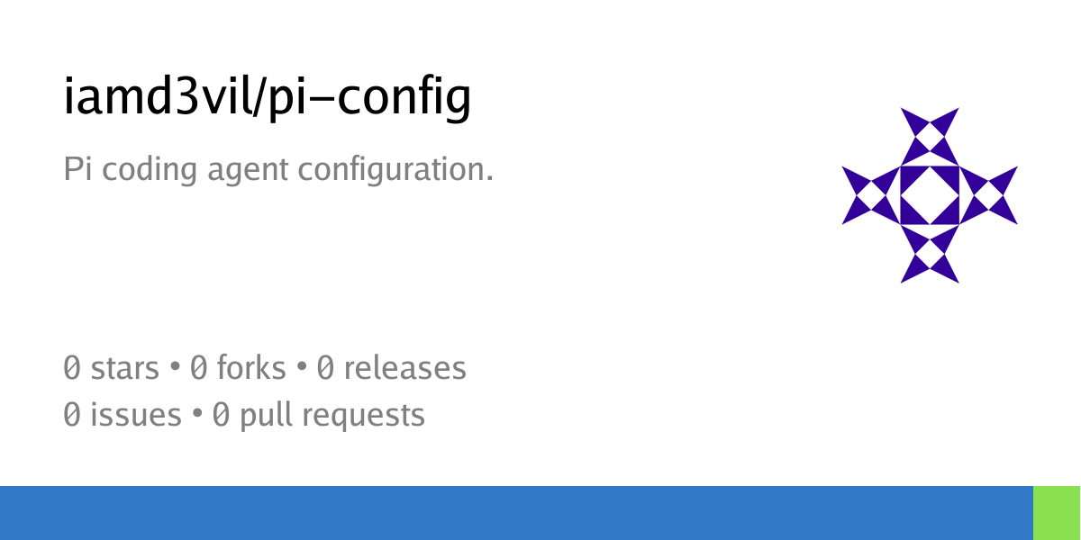 iamd3vil/pi-config: Pi coding agent configuration. - Forgejo: We code.